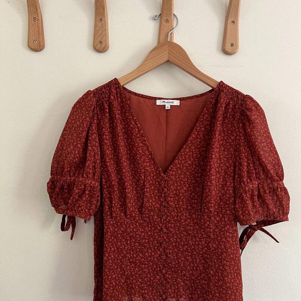 Madewell Recycled Georgette Button-Front Top | Size: US 8